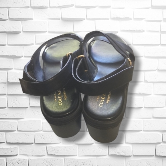 Cole Haan ZEROGRAND Meritt Sandals Black Leather Size 8 - Picture 4 of 6